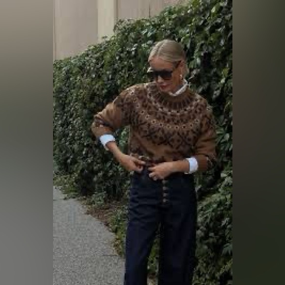 NWT Frame Fair Isle Sweater in Brown - Picture 5 of 11